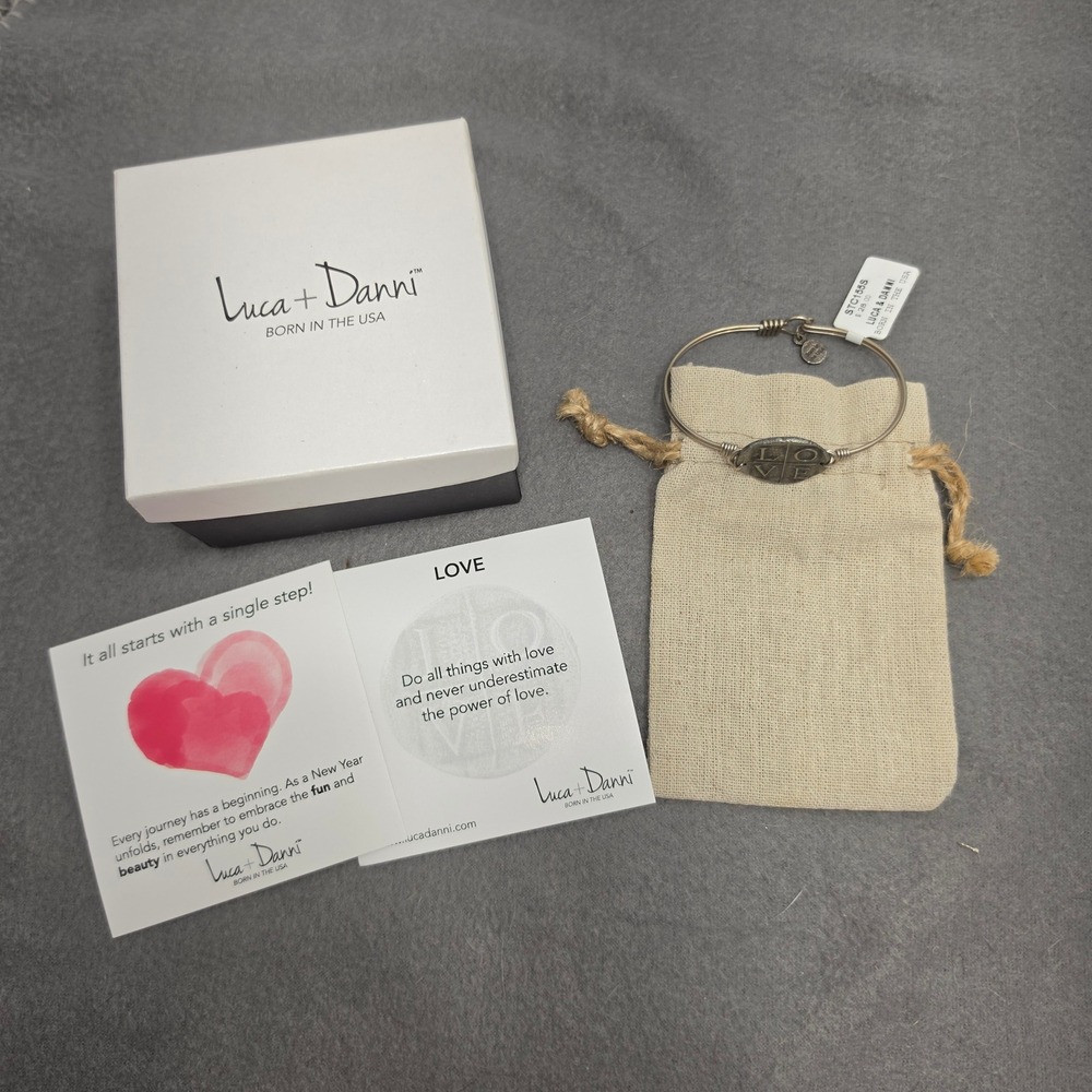 Luca + Danni Love Bangle Bracelet Silver Tone Wire Wrapped STC155S NIB F